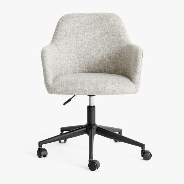 Carson Upholstered Swivel Desk Chair Basketweave Slub Ash