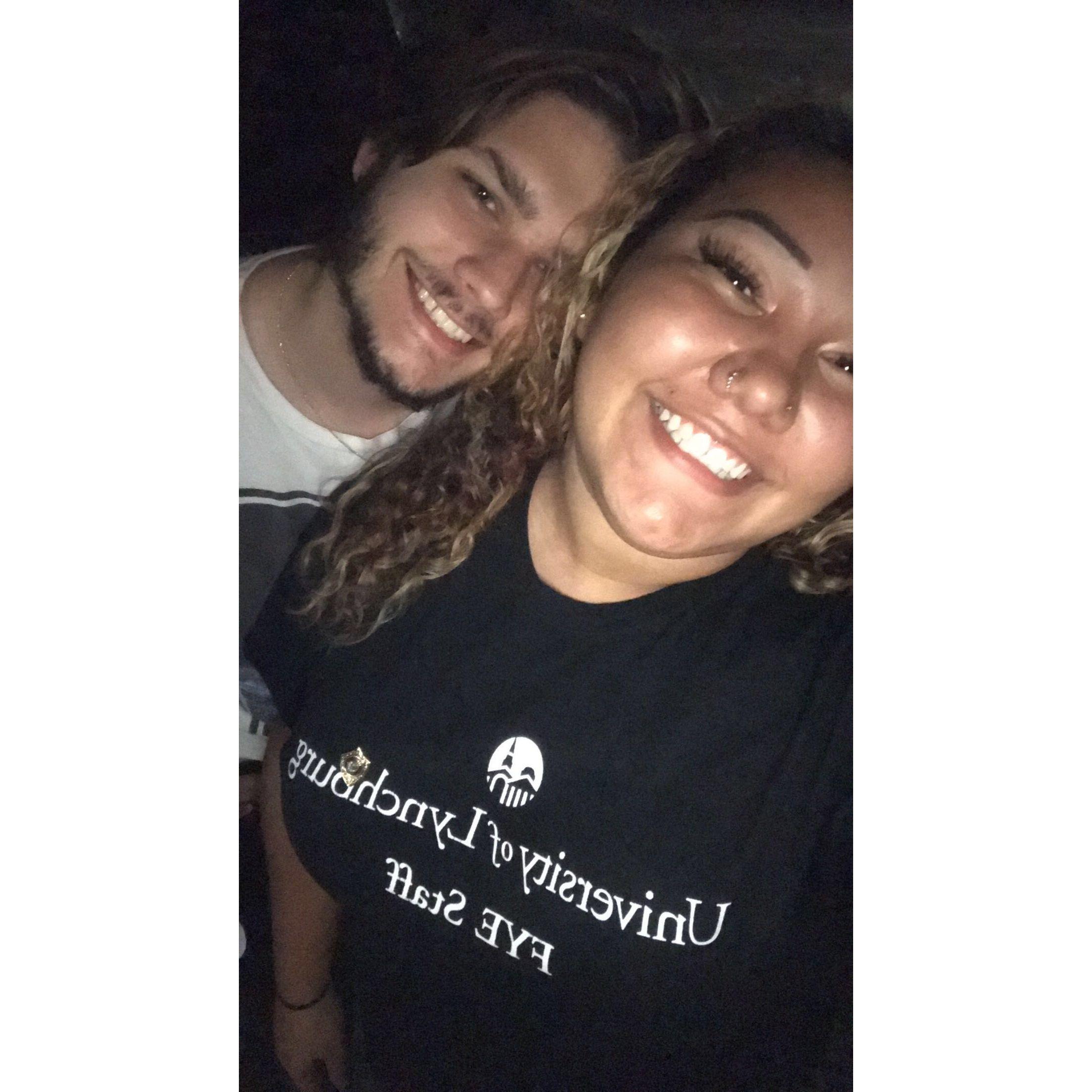 Our first picture together, long before we knew we were "Bourne to Be' (;