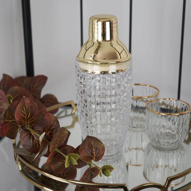 Luxury Glass Cocktail Shaker | Gold