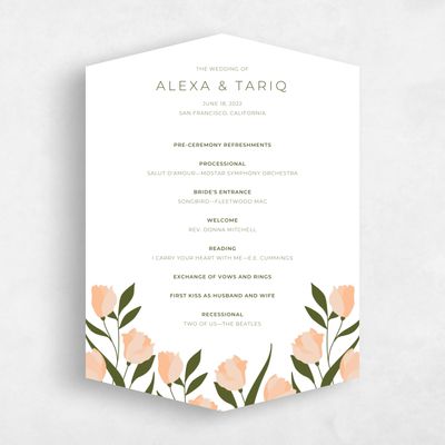 Beige Diamond Wedding Program - Crofton