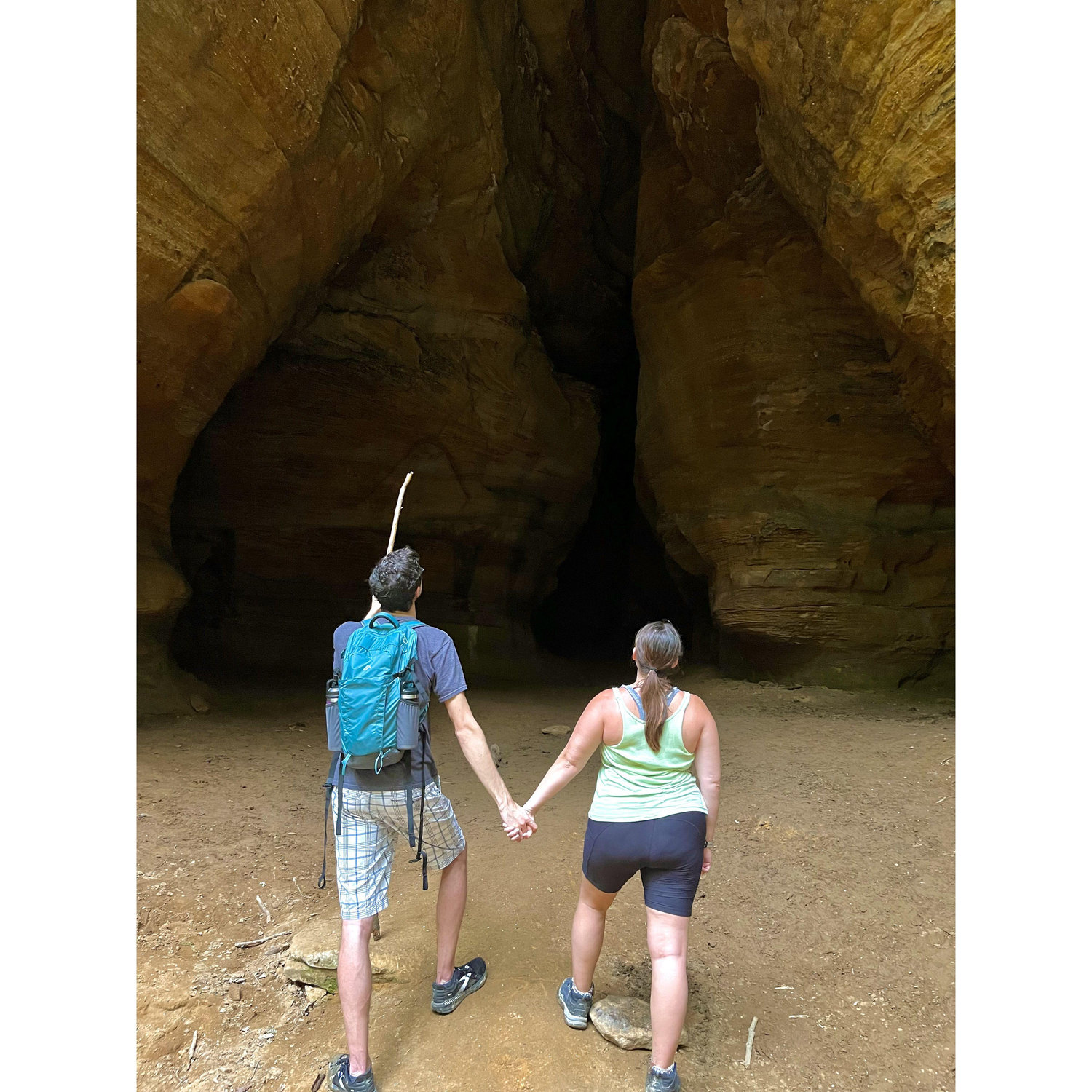 Hiking buddies once more in Hocking Hills, Ohio