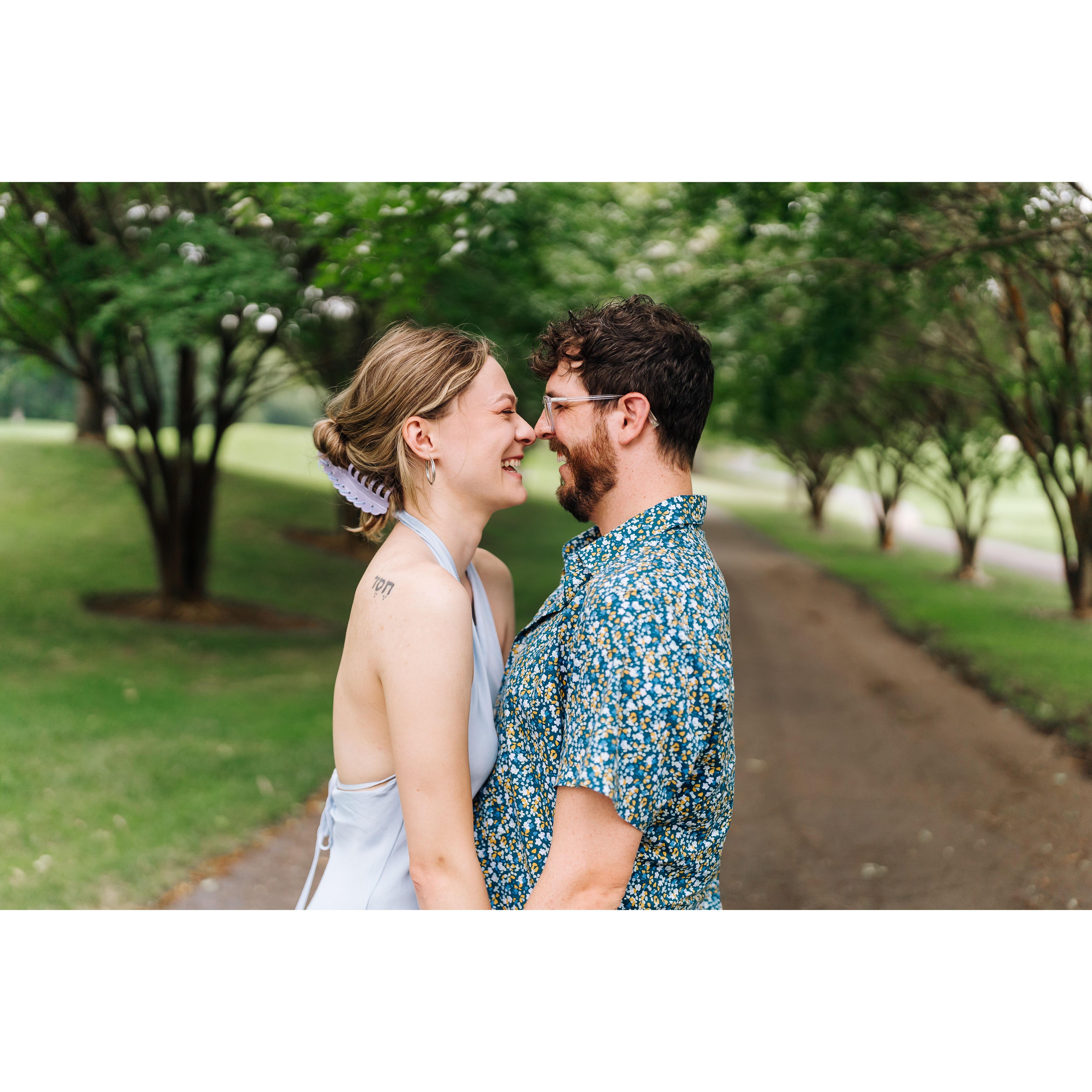 The photographer told us to put our faces as close together as possible without kissing.