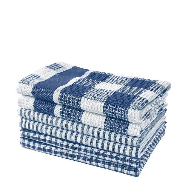 LANE LINEN 100% Cotton Kitchen Towels - 6 Pack Ultra Soft Quick Drying Dish Towels, Absorbent Kitchen Rags 12"x12" - Navy