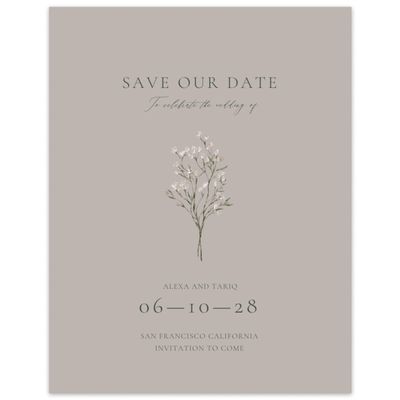 Greige, Brown Wedding Digital Save the Date - Sweetbay Portrait