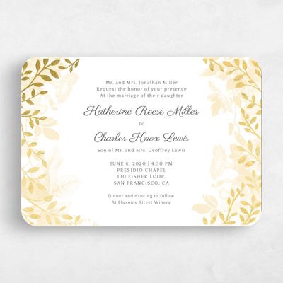 Yellow Rounded Wedding Invitation - Heaven Crown