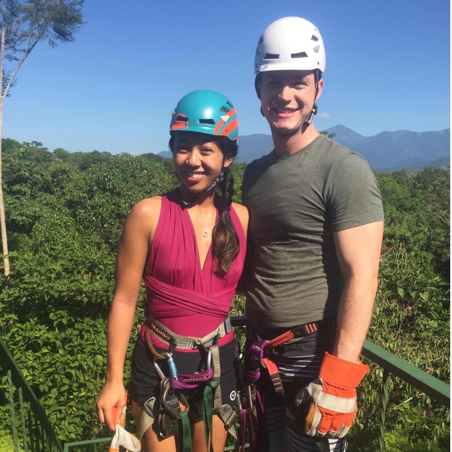 Tyler braved his fear of heights so we could go ziplining through the rainforest of Costa Rica!