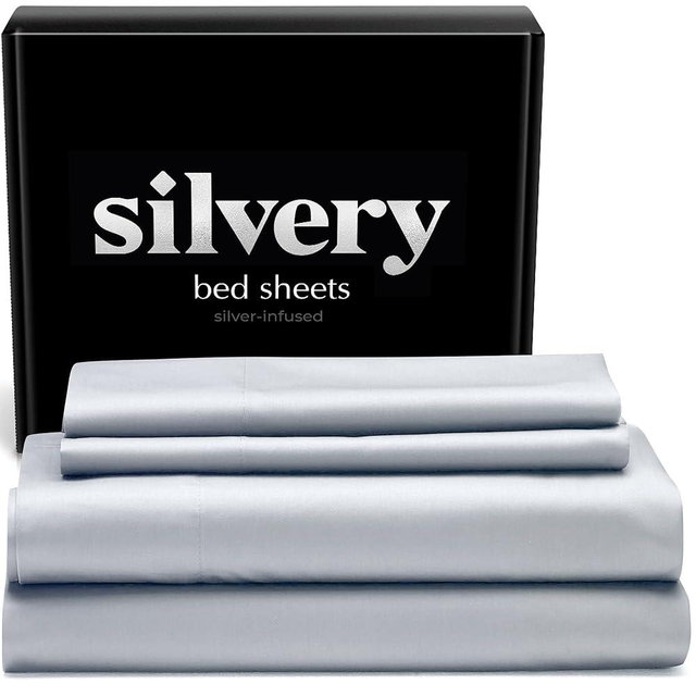Silvery Silver Infused Bed Sheets Set - Ultra Soft Cooling Fabric for Hot Sleepers with Self-Cleaning Silvery Technology™ for Hygienic Sleep - 5-Star Luxury Hotel Comfort