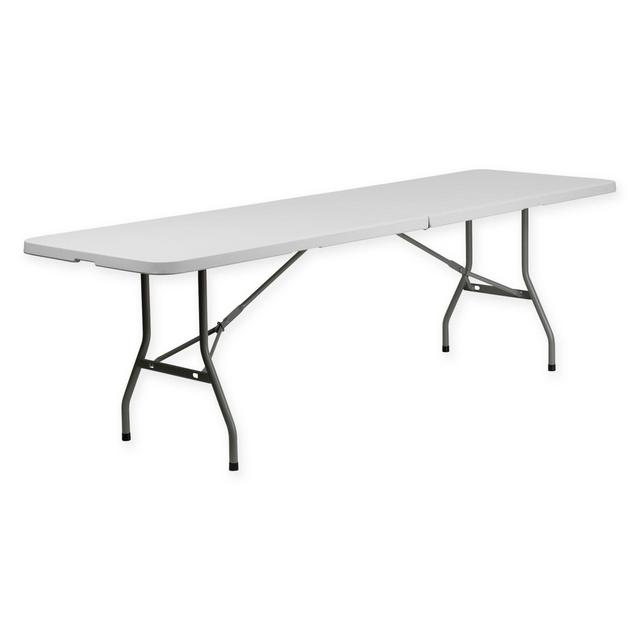 Flash Furniture Bi-Fold Plastic 8-Foot Folding Table in White
