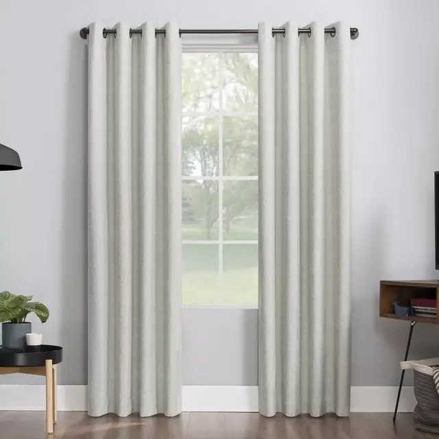 Sun Zero® Noir 84-Inch Grommet Window Curtain Panel in Cream White (Single)