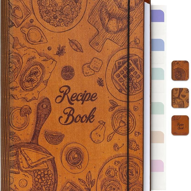 Woodcover Blank Recipe Book to Write in Your Own Recipes, Recipe Binder for Handwritten Recipes, Thoughtful Blank Recipe Book, Recipe Journal Gift, Cook Books Blank, Baking Version