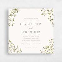 Green Wedding Invitation - Allegra Square