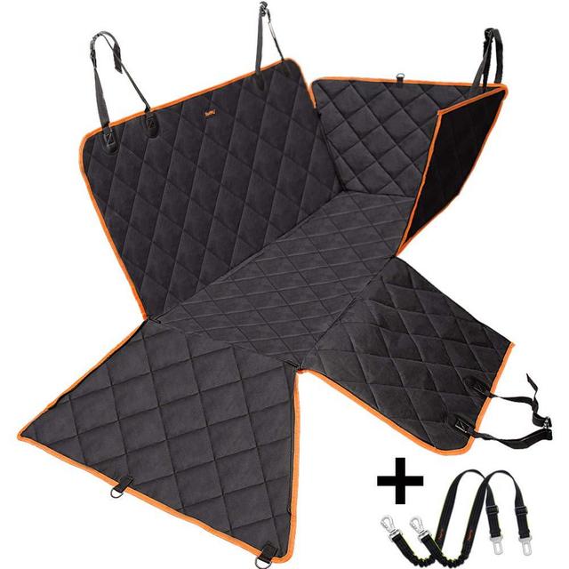 iBuddy Dog Car Seat Covers Back Seat Cars/Trucks/SUV, Waterproof Dog Car Hammock Mesh Window, Side Flaps, Durable Anti-Scratch Nonslip Machine Washable Pet Car Seat Cover