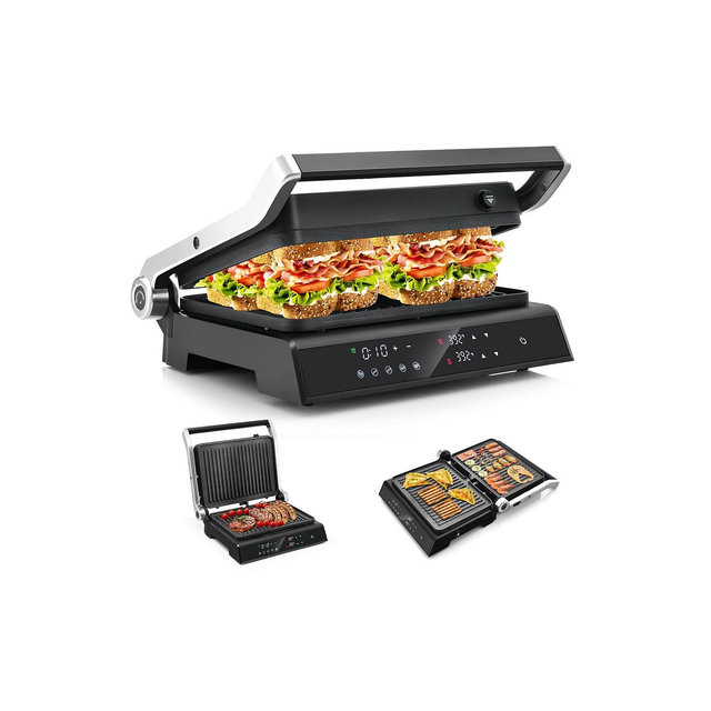 Slickblue 3 in 1 Indoor Electric Panini Press Grill with LED Display