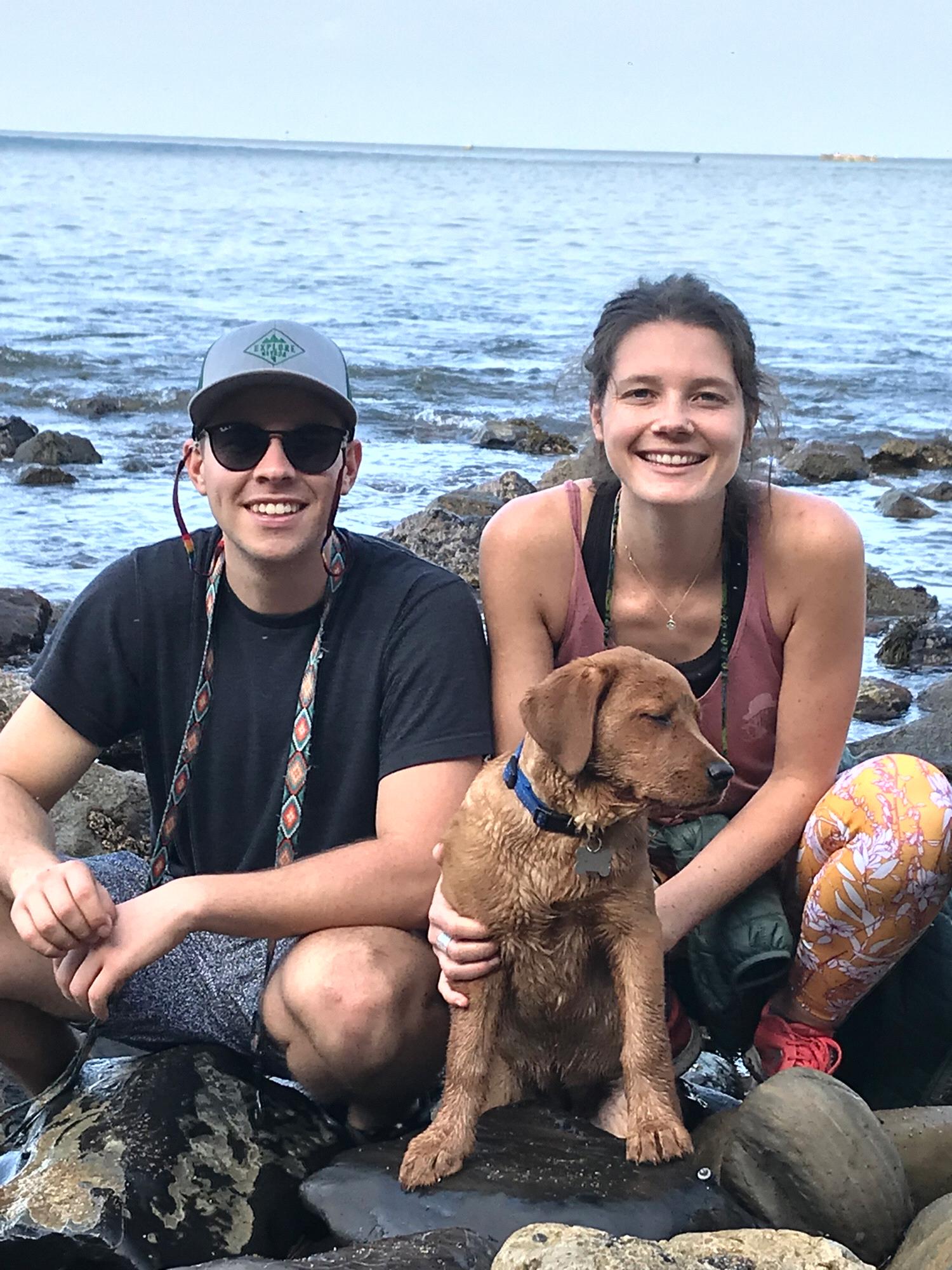 “YOU WILL BE A WATER DOG” Claire and Taylor chasing Fig into the water. And Fig hating every second of it! Palos verdes, 2018