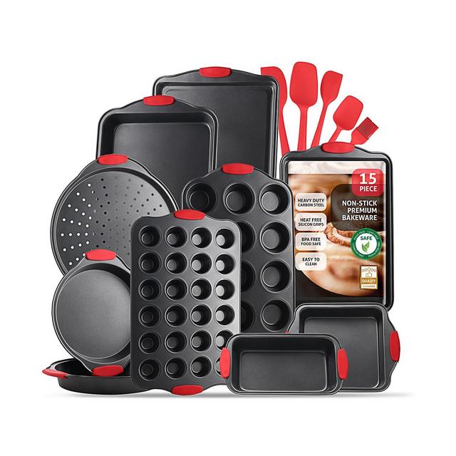 JoyTable 15 Piece Premium Nonstick Carbon Steel Complete Bakeware & Utensil Set