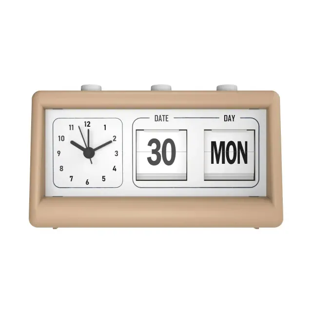 GEMS Retro Analog Alarm Clock - Beige