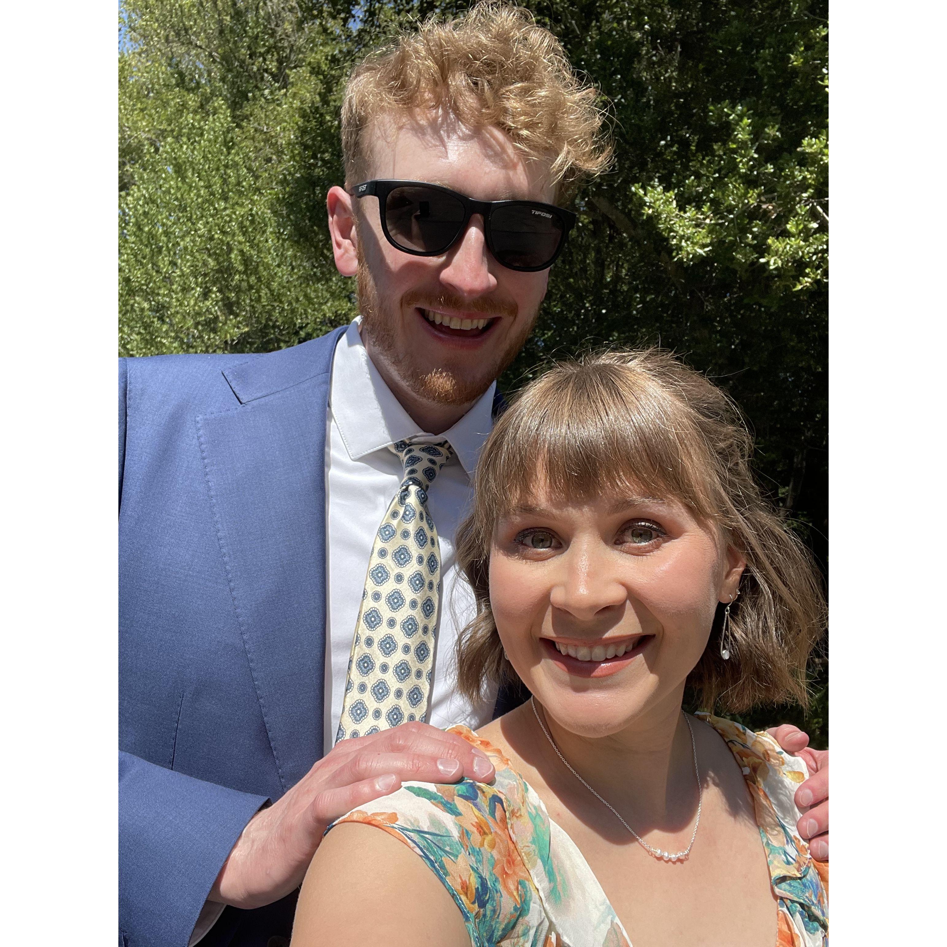 One of our few photos we got at Brian's sister's wedding!