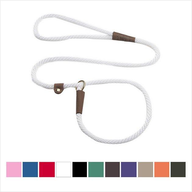 MENDOTA PRODUCTS Small Slip Solid Rope Dog Leash, White, 6-ft long, 3/8-in wide - Chewy.com