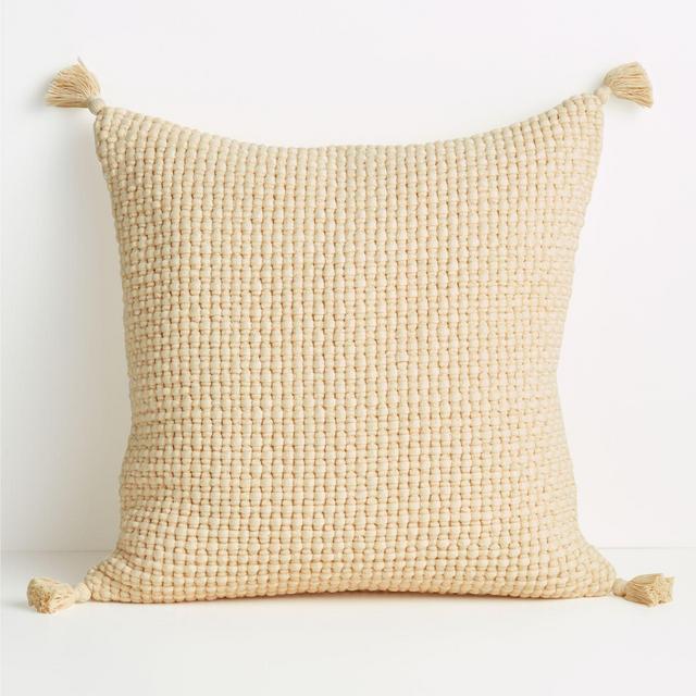 Elna 23" White Swan Fringed Pillow with Feather-Down Insert