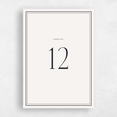 Beige Wedding Table Number - Agate
