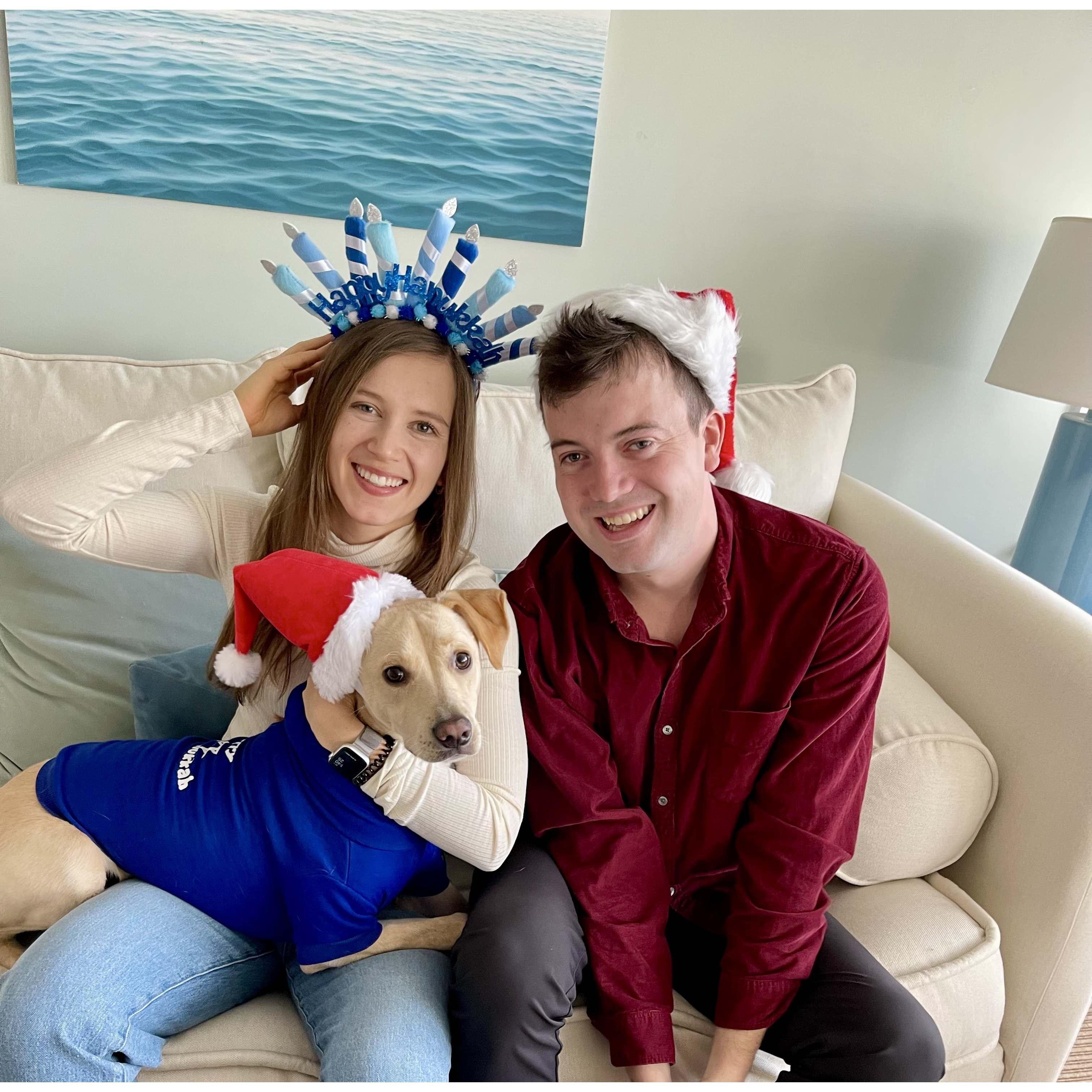 Celebrating our first family holiday photo with rory