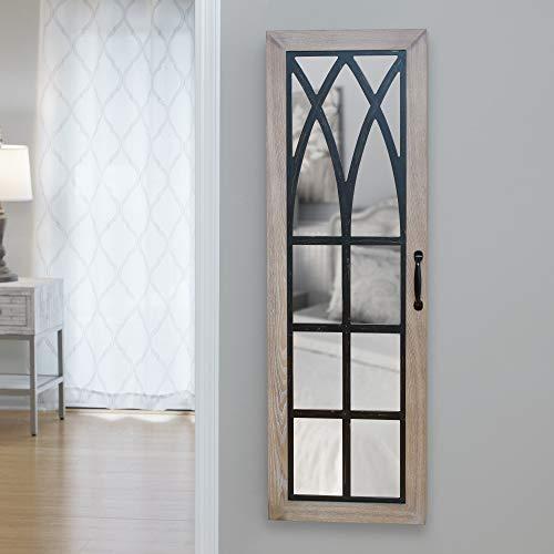 FirsTime & Co. Rustic Arch Jewelry Armoire Accent Wall Mirror, 43" x 14" x 3.5", Brown
