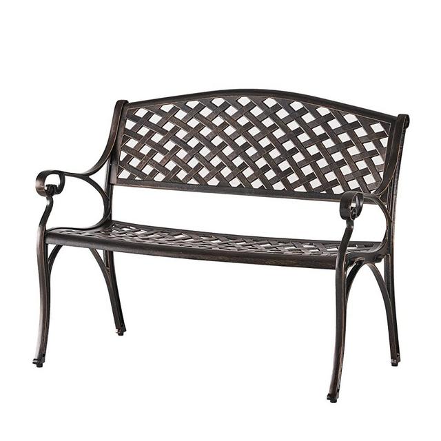 Best Selling Cozumel Cast Aluminum Bench, Antique Copper Finish