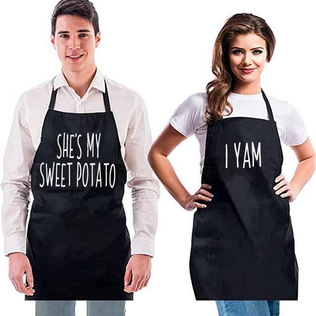 Witty Enterprise — She’s My Sweet Potato, I Yam — Funny Couple Aprons — Birthday, Engagement, Wedding Gift, Funny Gag Gift