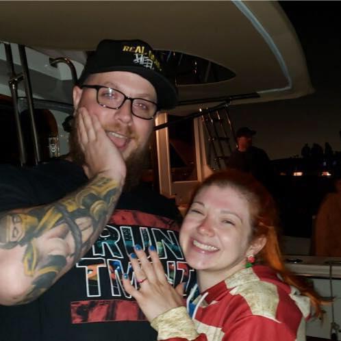 Right after proposing on the boat!