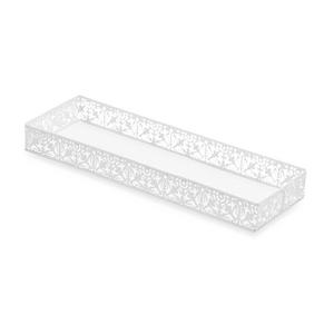 Steel Lace Toilet Tank Tray in White