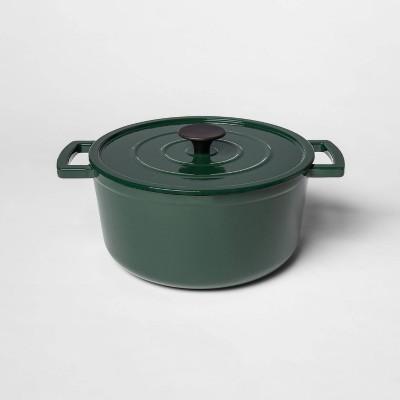 5qt Cast Iron Round Dutch Oven Green - Threshold™