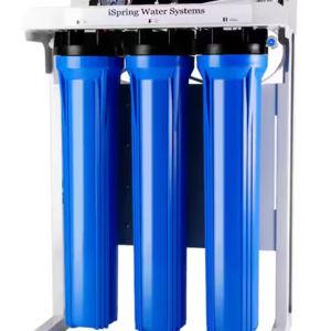 ISPRING 300 GPD Tankless Free-Standing Reverse Osmosis Water Filtration System with Pump, Pressure Gauge, Oversized Pre Filters RCB3P