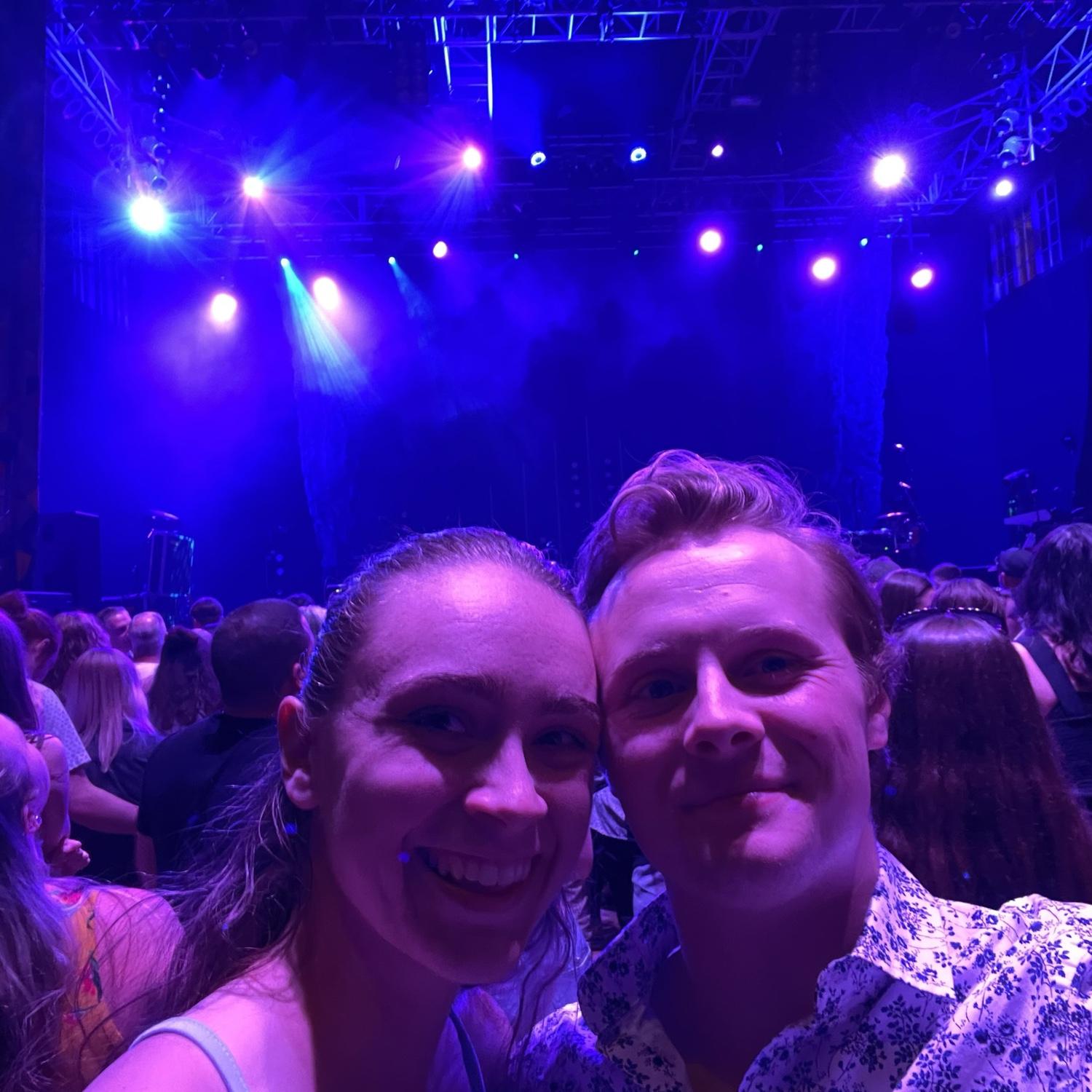 Kristen and Sean at the Kaleo concert. The House of Blues is standing room only and they got a spot pretty close to the front of the stage. It was a great show!