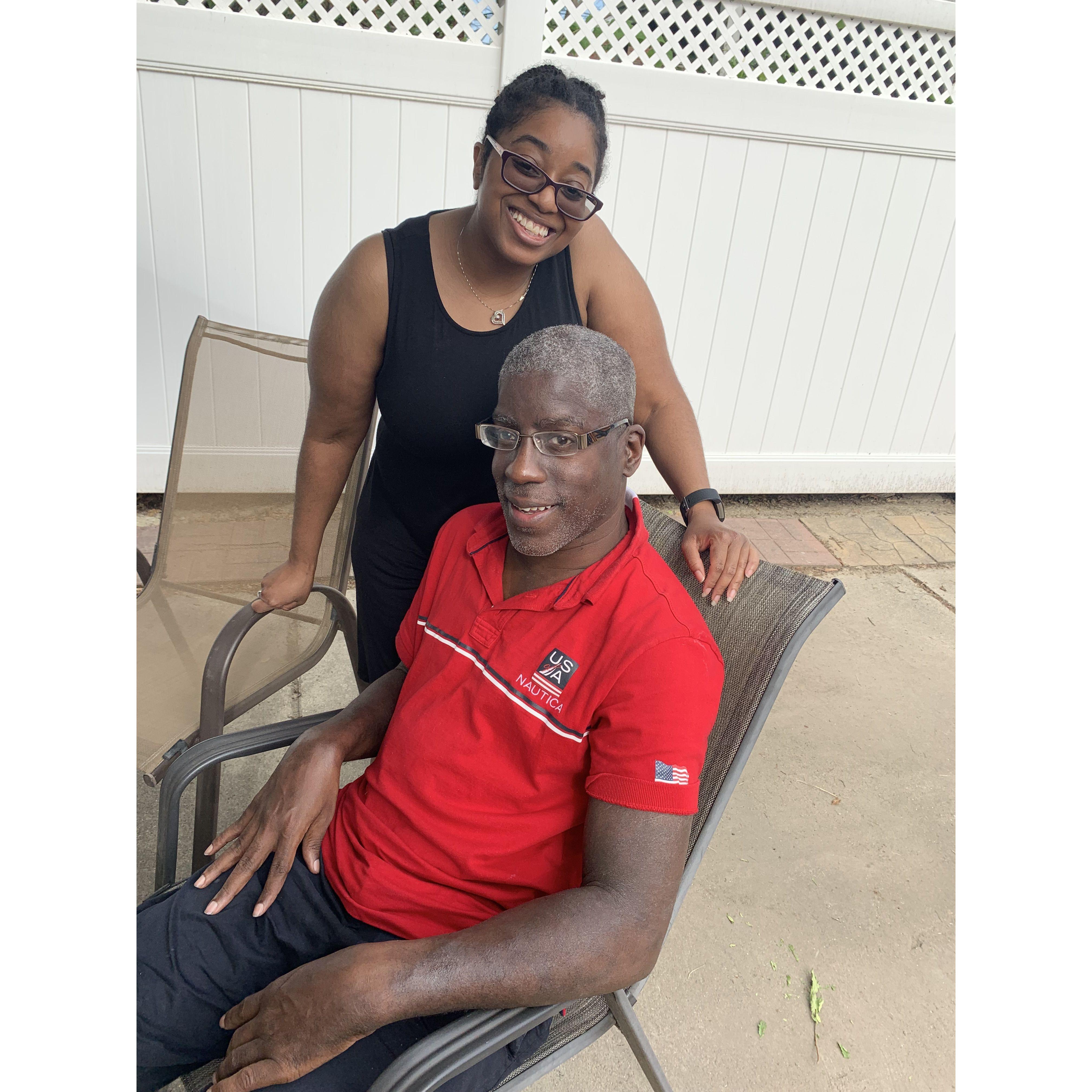 Playing cards at Dad's house