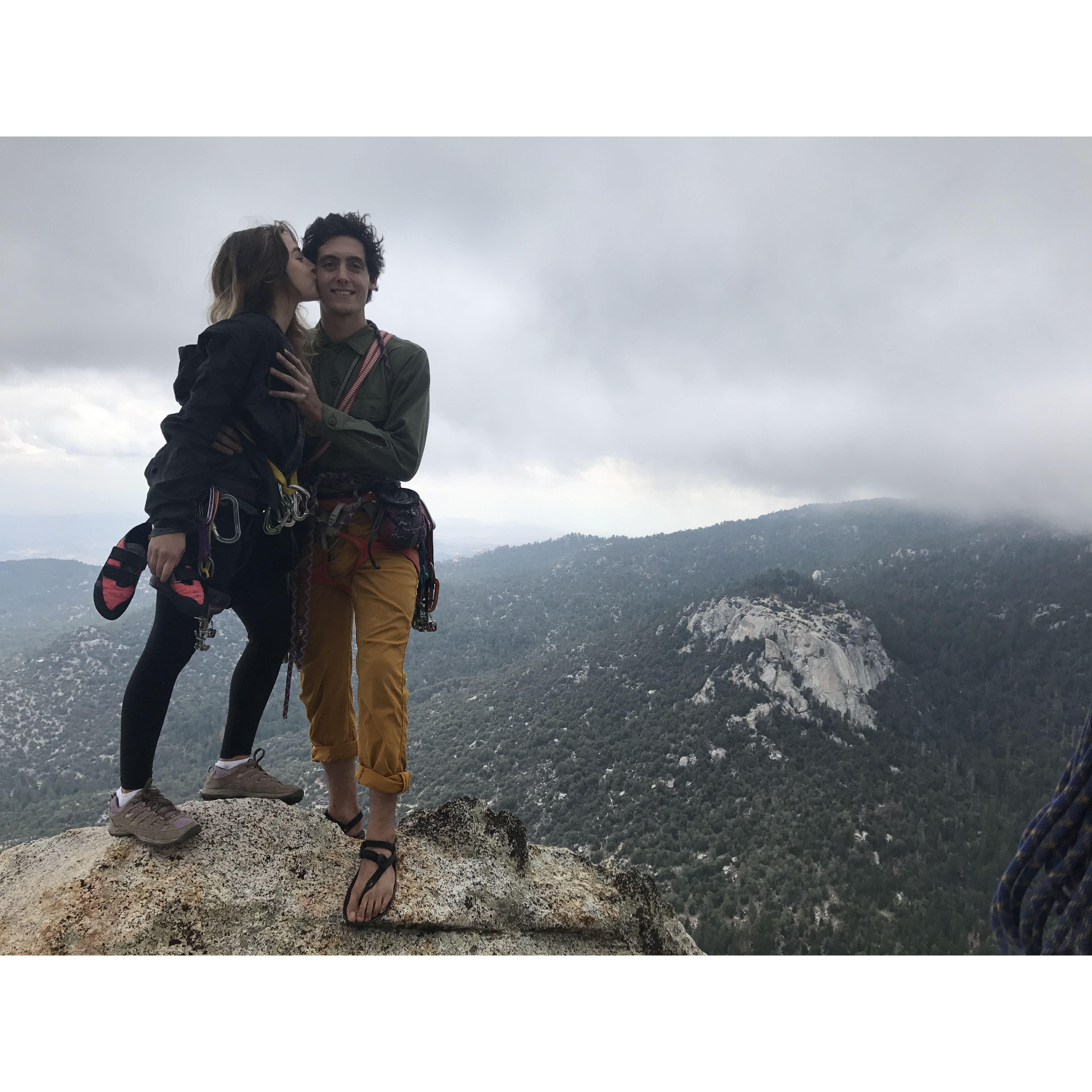 We’ve had so many adventures together climbing 1,000 ft granites and traveling the world together… but my fav adventure of all is being married and growing a family together Xx