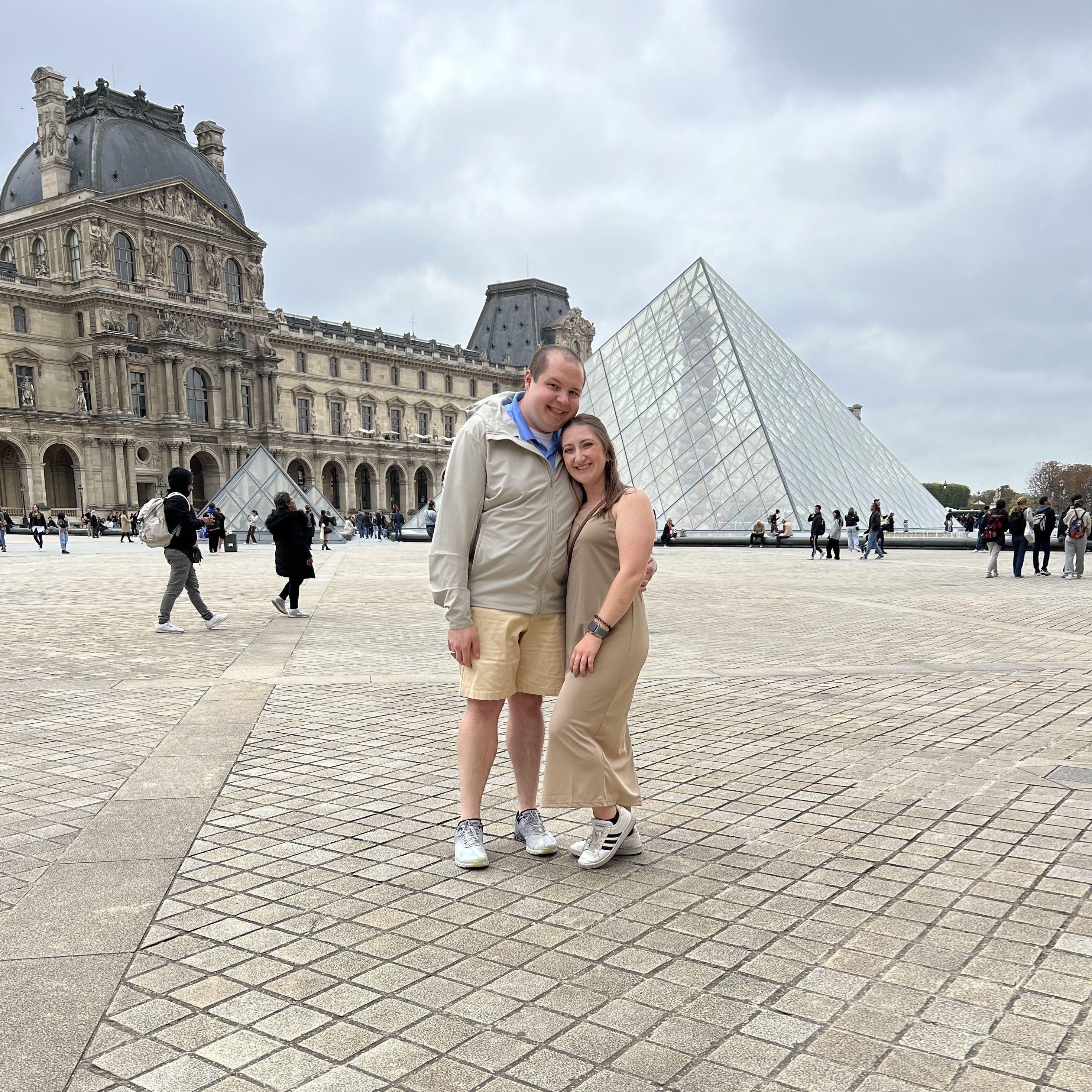 Outside the Louvre in France.