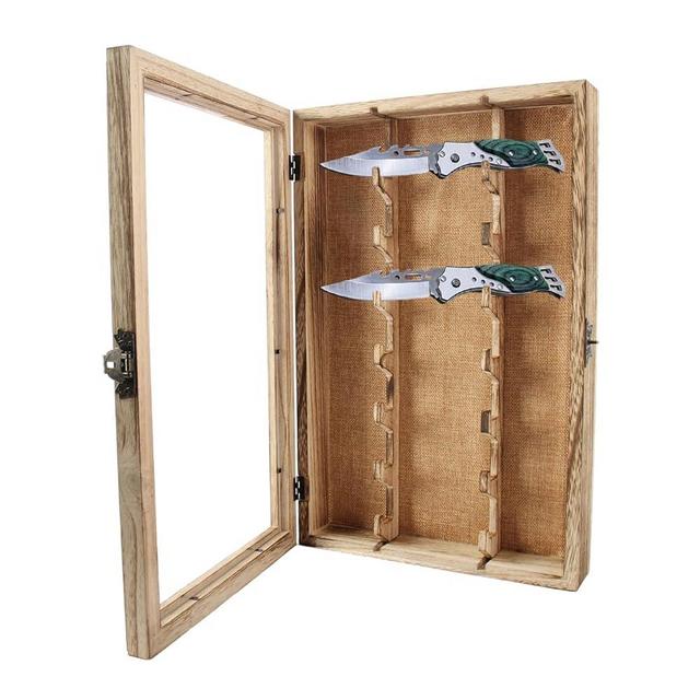 LITAITAI 11X17 Knife Display Case ,Pocket Knife Display Stand Acrylic Wall Mount, Knife Shadow Box,Storage of Collectibles and Souvenirs (Carbon)