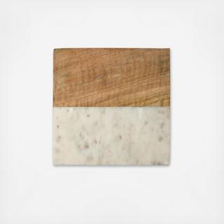 Marble & Acacia Wood Square Trivet