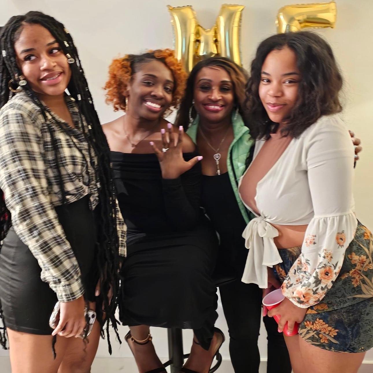 Engagement Night - Sisters and Mom