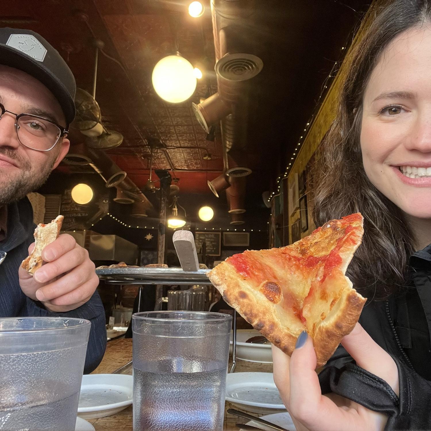 Sharing our first of many slices at John’s of Bleecker…IYKYK.