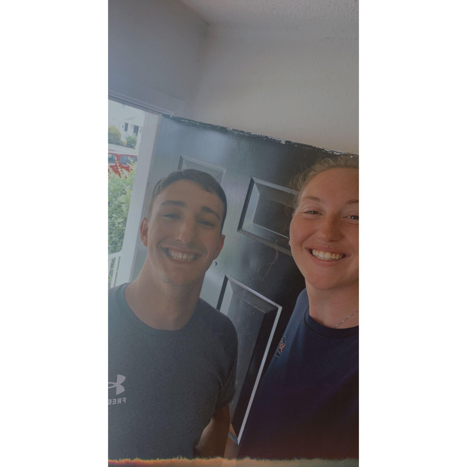 First picture in our first apartment together! Taken right after we finished emptying the u-haul.