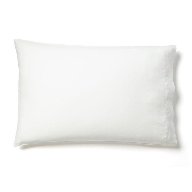Brushed Tencel Twill Stadard Pillowcase S/2, White