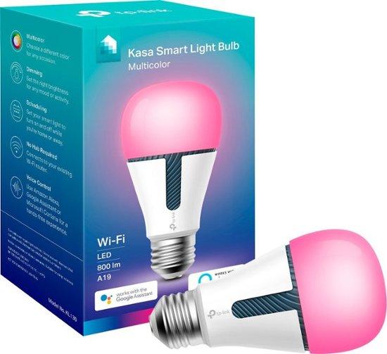 TP-Link - Kasa WIFI Smart A19 LED Light Bulb – Multicolor - White