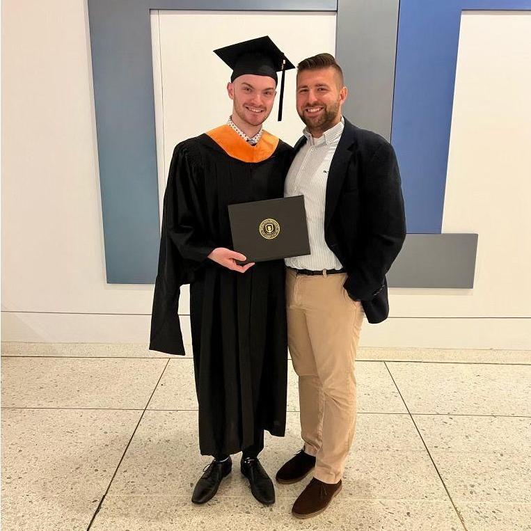 Kyle's graduation ceremony for his Masters in Nursing-Education