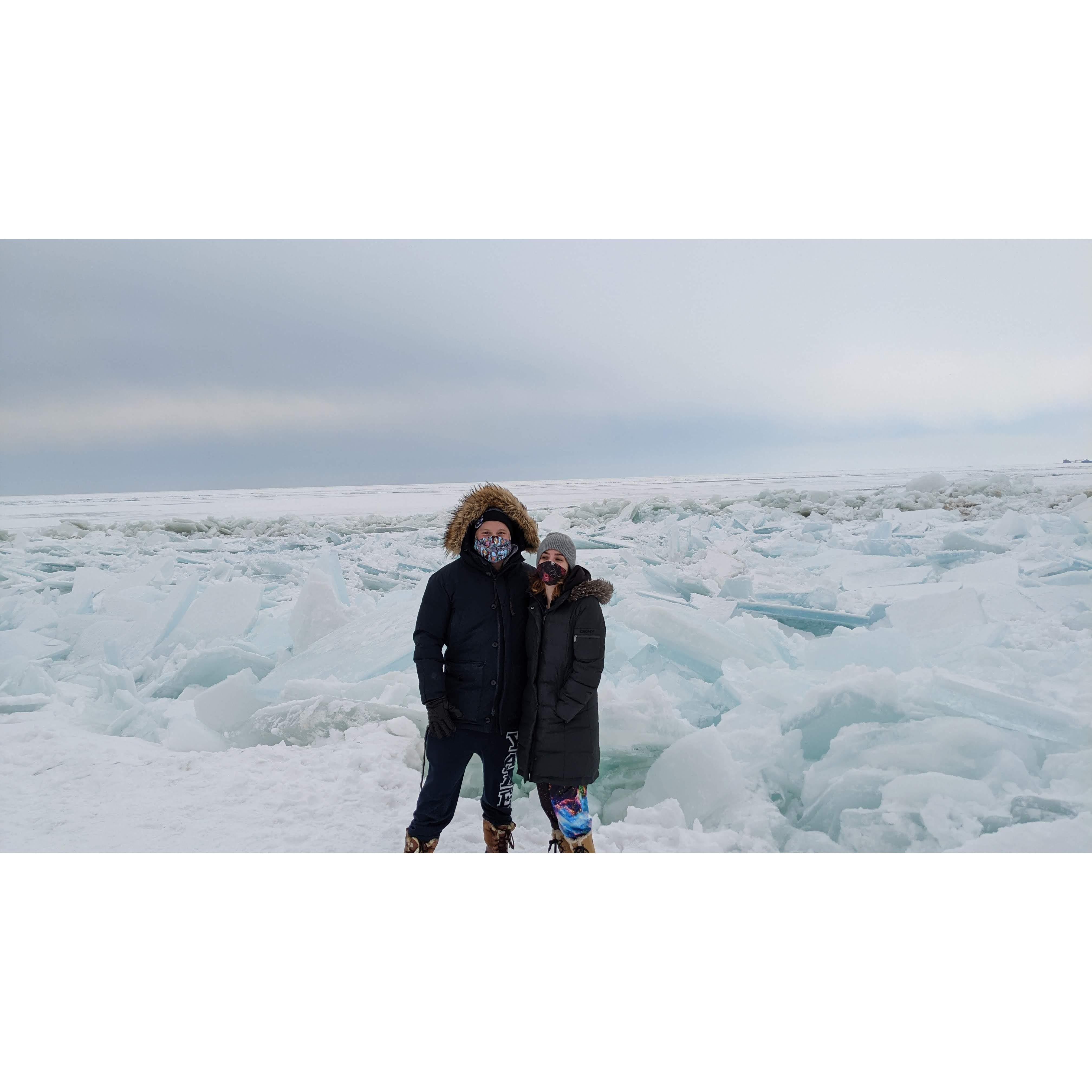 Frozen Lake Michigan (Illinois, 2021)