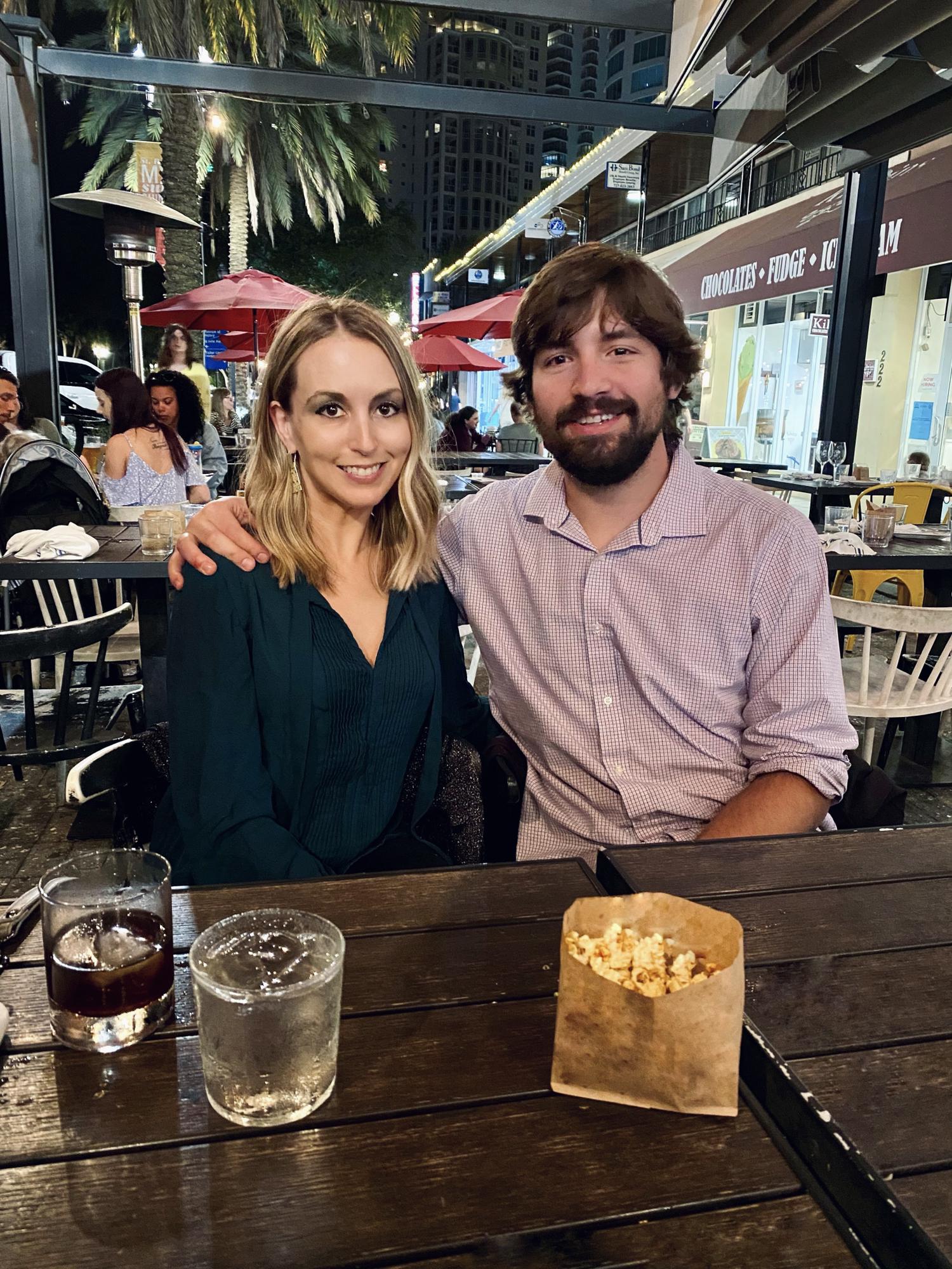 At one of our favorite restaurants (Stillwaters Tavern) downtown St. Petersburg.