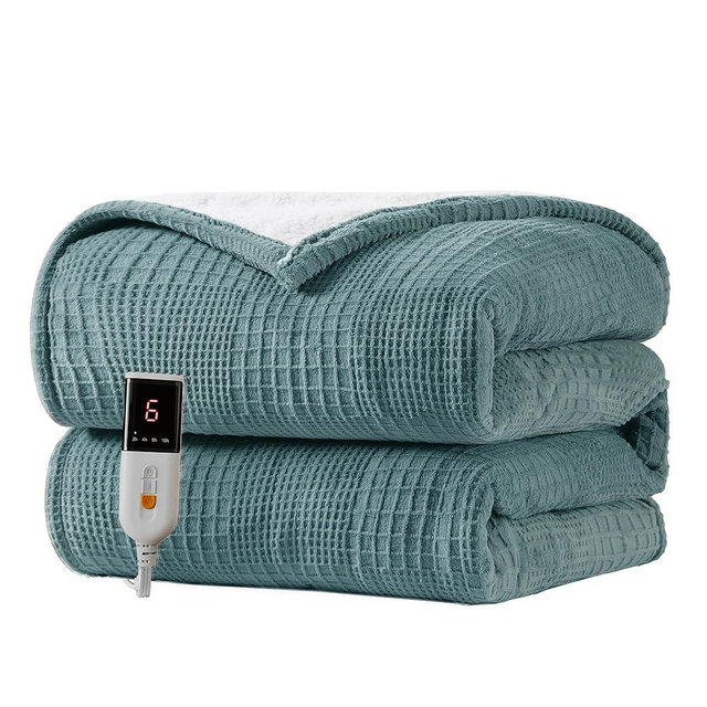 Heated Blanket Electric Blanket Throw 50''X60''-Heating Throw with 6 Heat Settings-2-10 Hours Auto Off,ETL Certified,Machine Washable (Green)