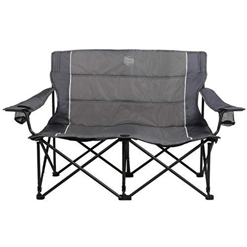 Timber Ridge Spruce Duo Loveseat Oversize Quad-Folding Camp Seat, Grey