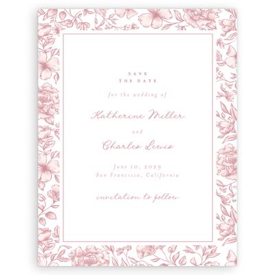 Dusty Pink Wedding Digital Save the Date - Sogno Portrait