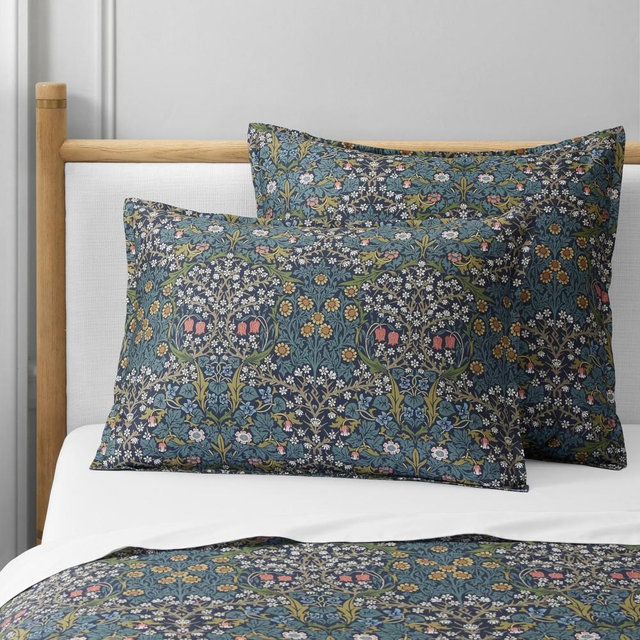Morris & Co. x Williams Sonoma Home Blackthorn Duvet and Shams, Standard Sham, Blue
